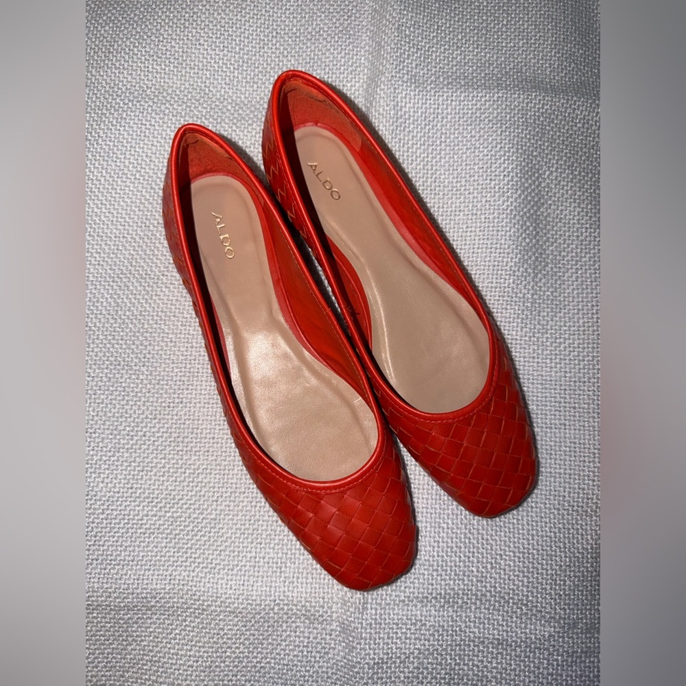 Aldo Red Woven Ballet Flats